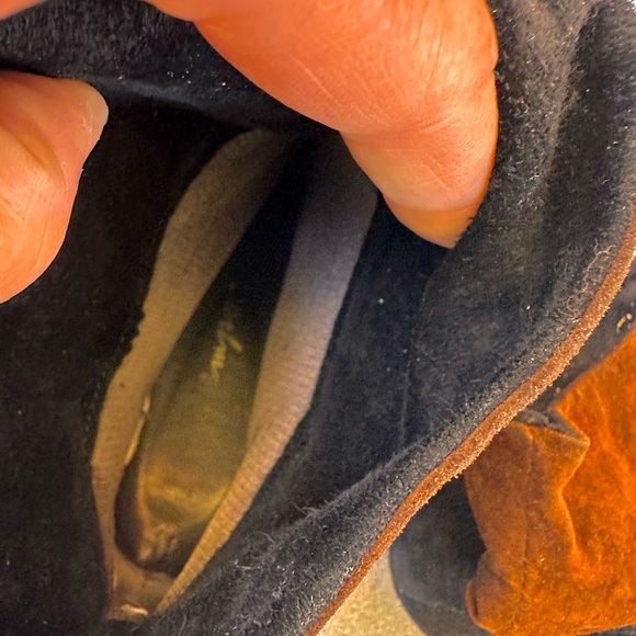 Vintage IMPO Black and Brown Suede Slouch Ankle Boots - Picture 6 of 13